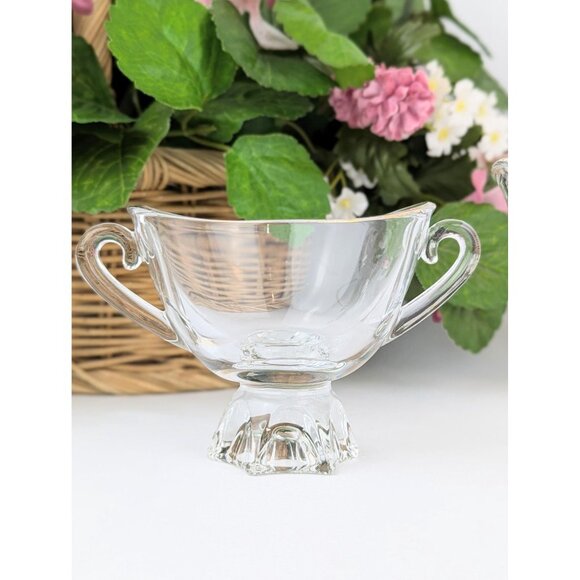 Vintage Fostoria Gold-Rimmed Sugar Bowl and Creamer 60s MCM Service Coffee Tea - Picture 5 of 10